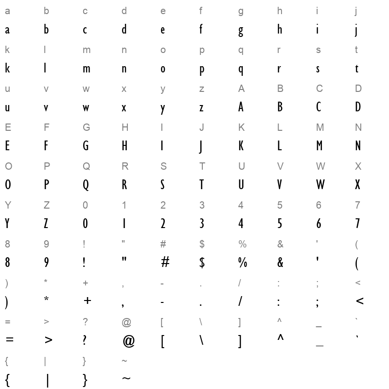 GILC__ Character Map