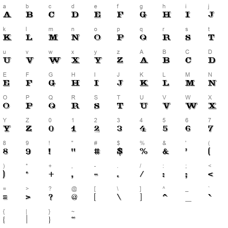 goldminn Character Map