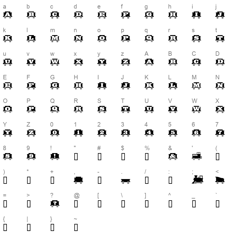 granfunk Character Map