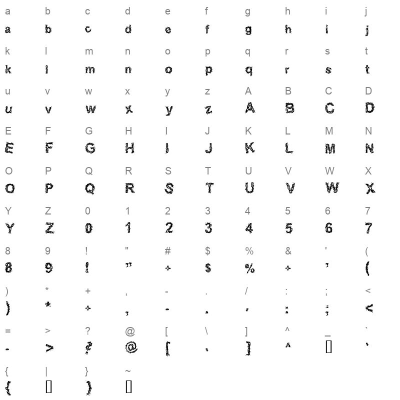 HA___ Character Map