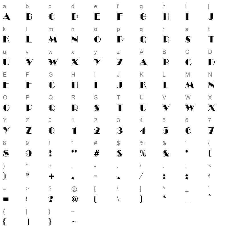 hansb Character Map