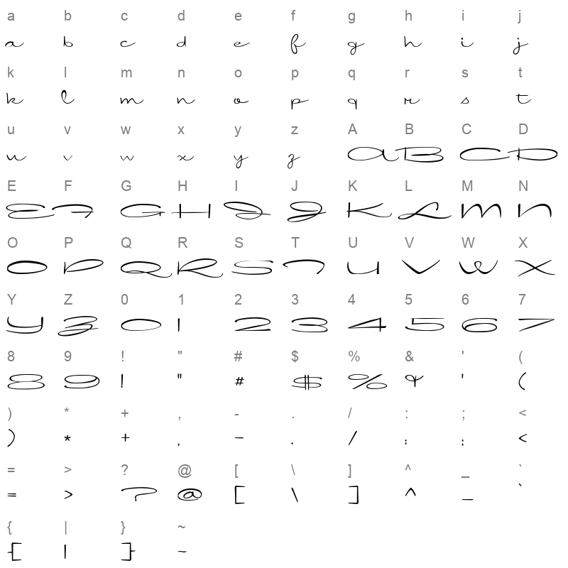 InternationalPalms_0 Character Map