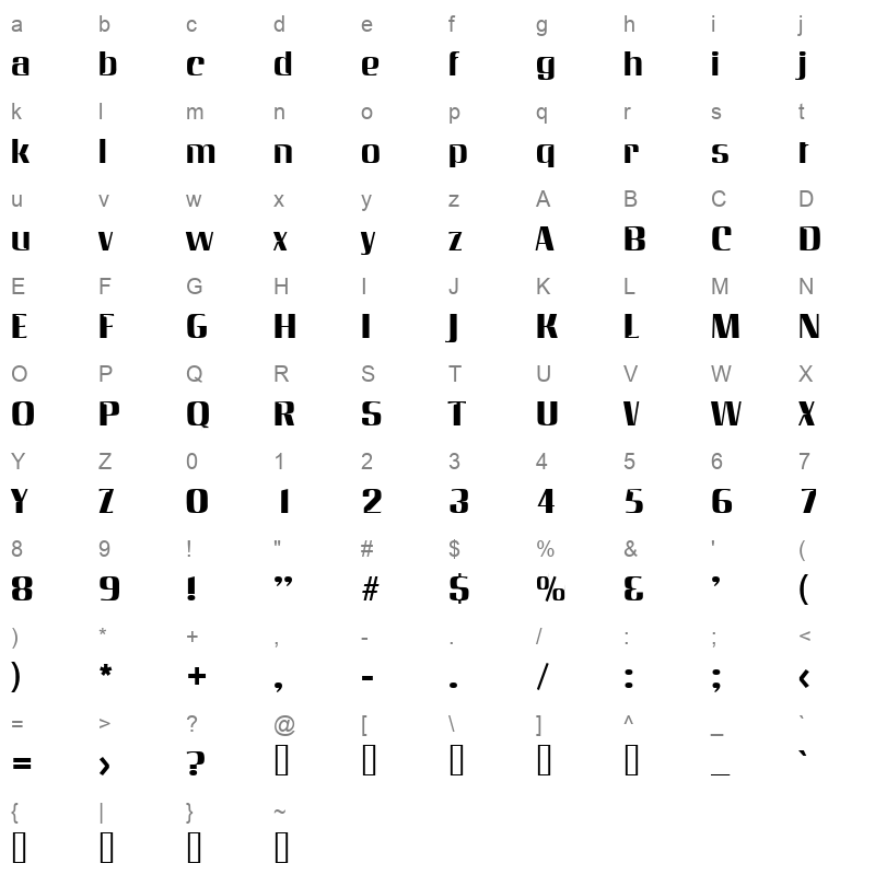inve Character Map