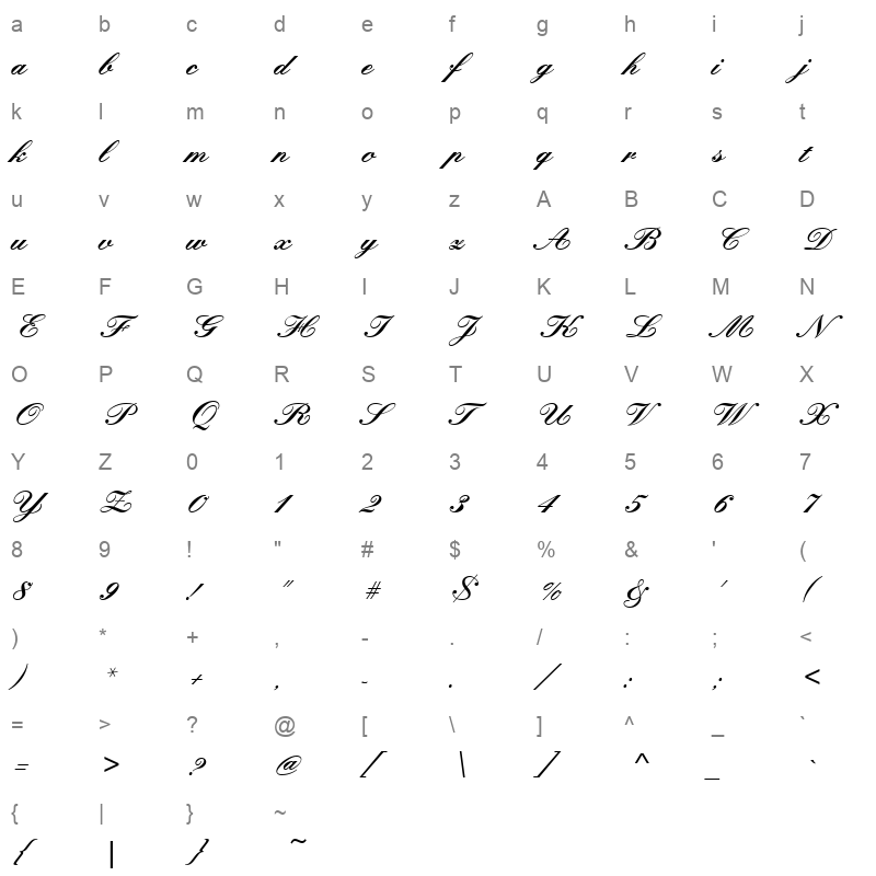 k004006d Character Map