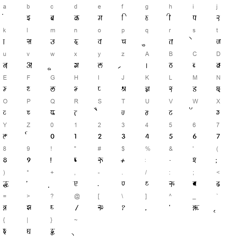 K151 Character Map