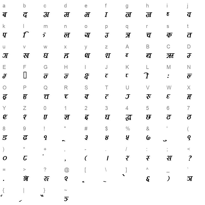 KAMAI___ Character Map
