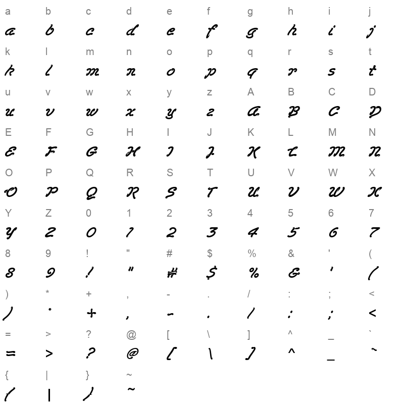 l042000d Character Map