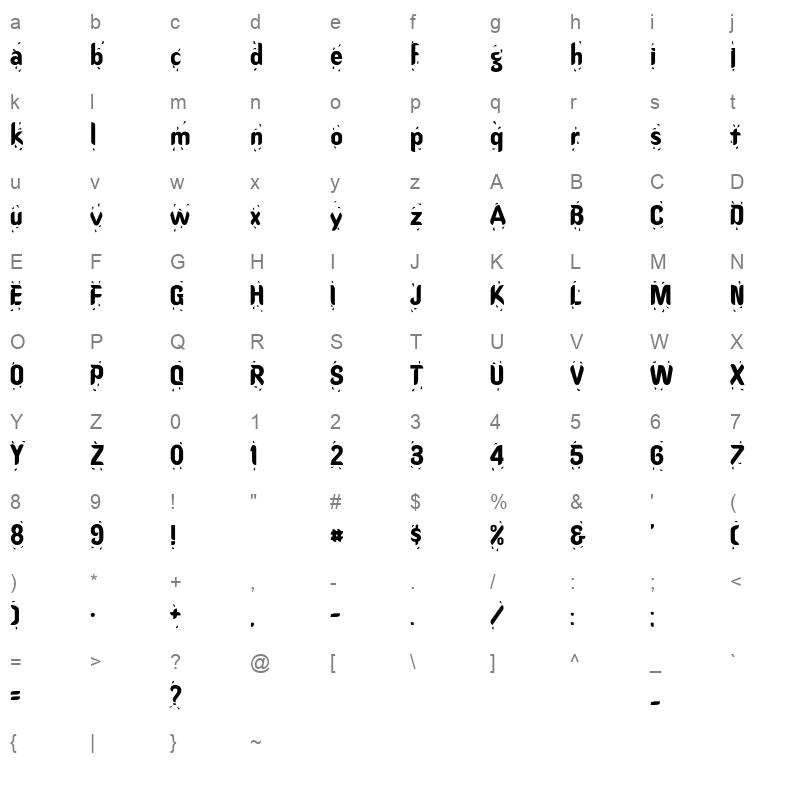 LIQUID Character Map