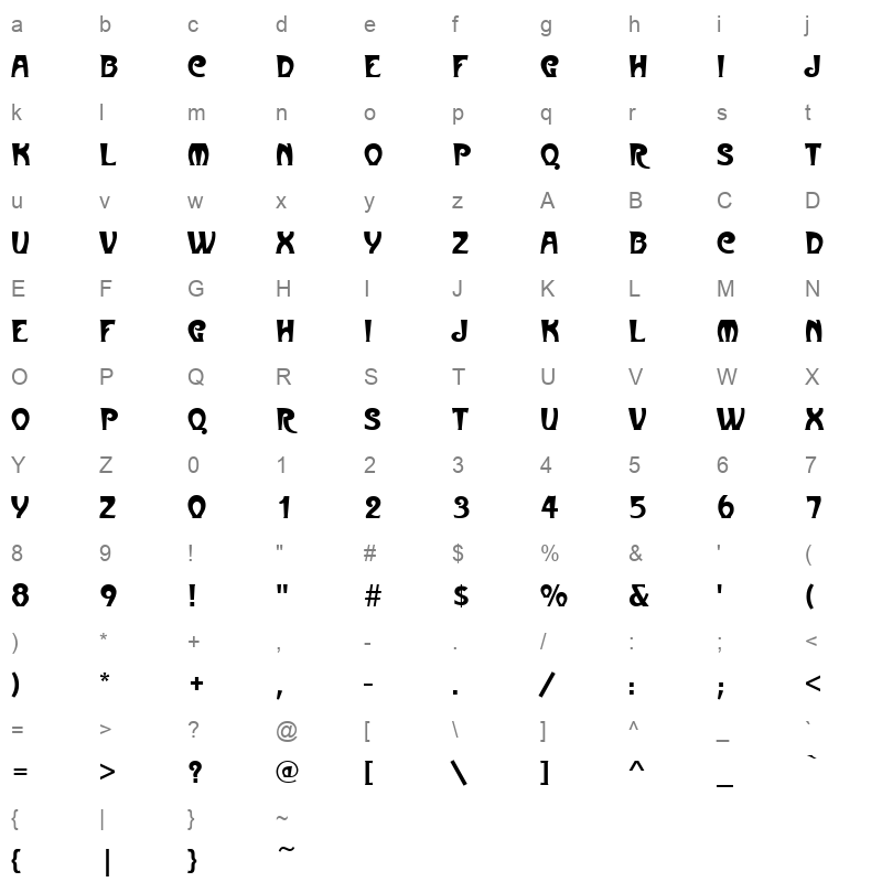 m041000d Character Map