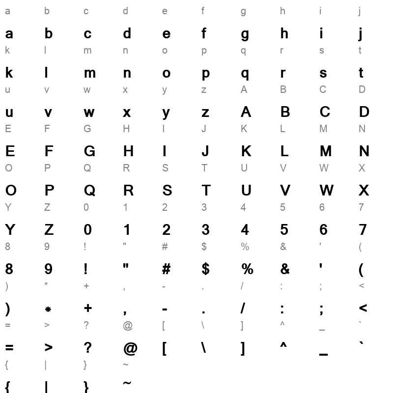 mangalb_1 Character Map