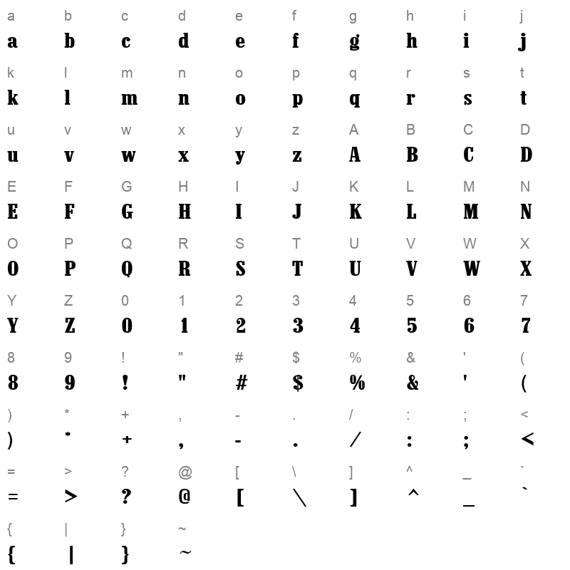 Marlbow Character Map