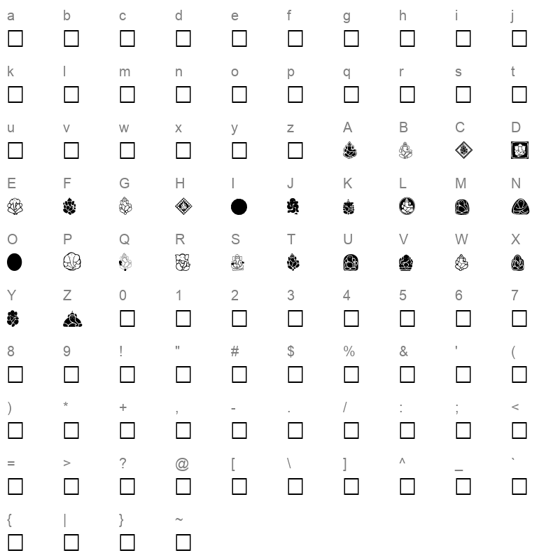 MFSYM003 Character Map