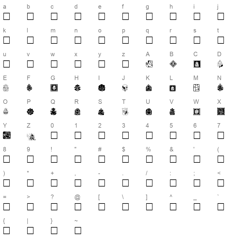 MFSYM007 Character Map