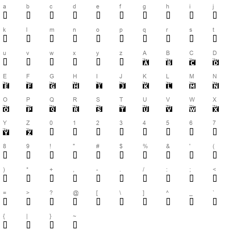 MOVIEBOA Character Map