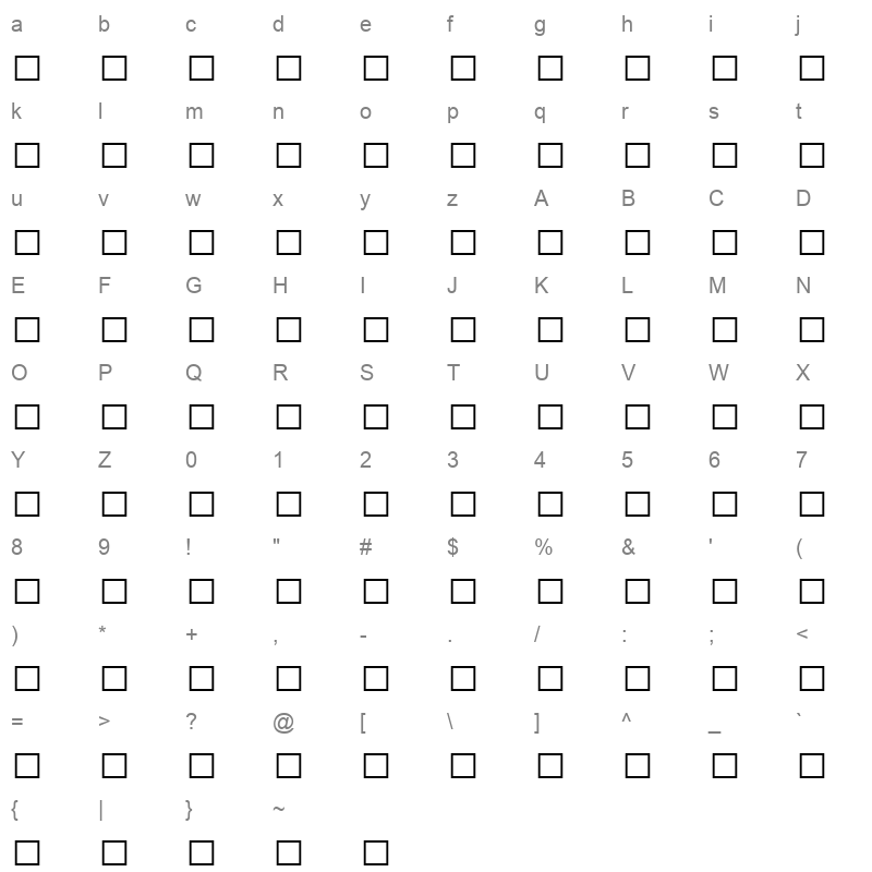 msgeonb1 Character Map
