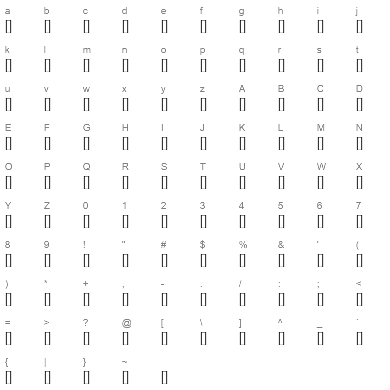 MSREF2 Character Map