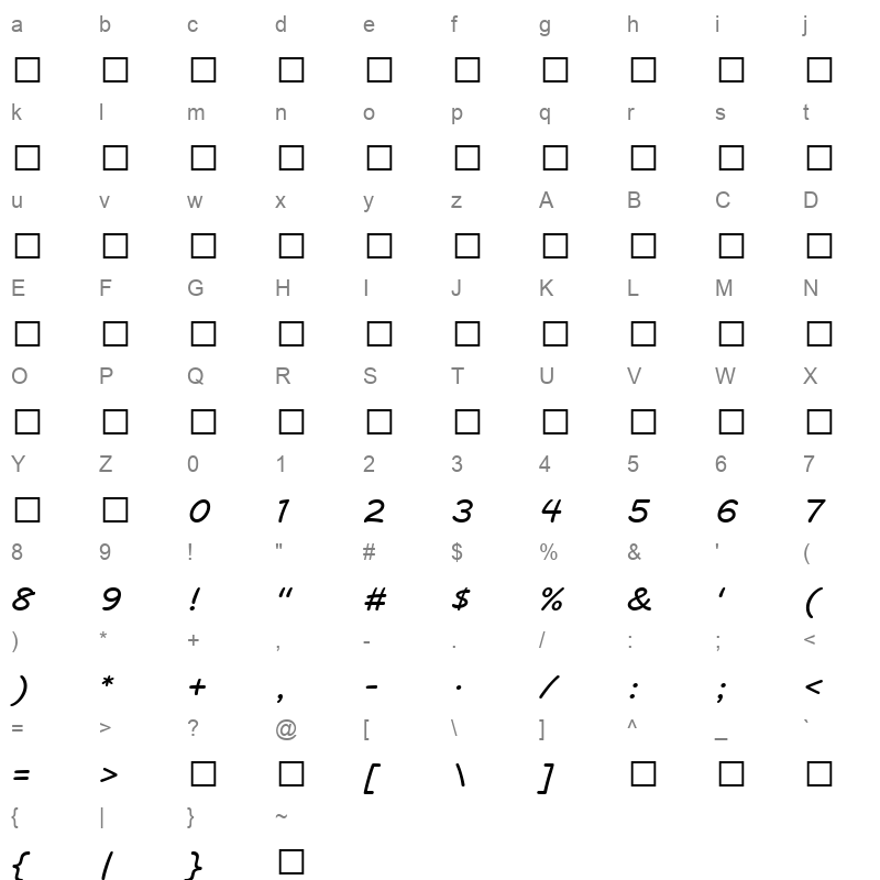 mvboli_1 Character Map