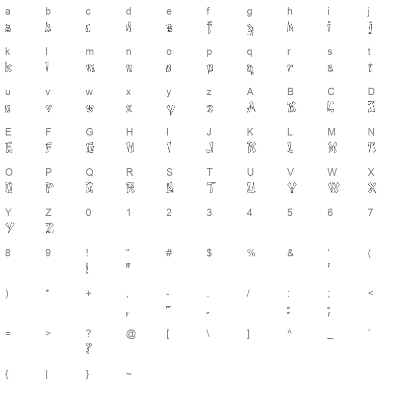 NIXON_HO Character Map
