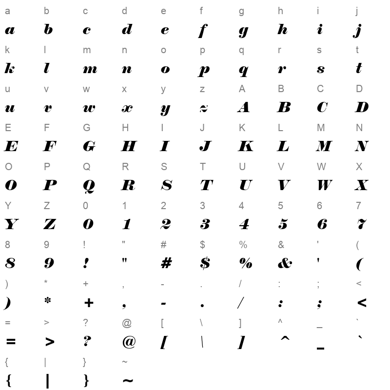 NORMANDI_1 Character Map