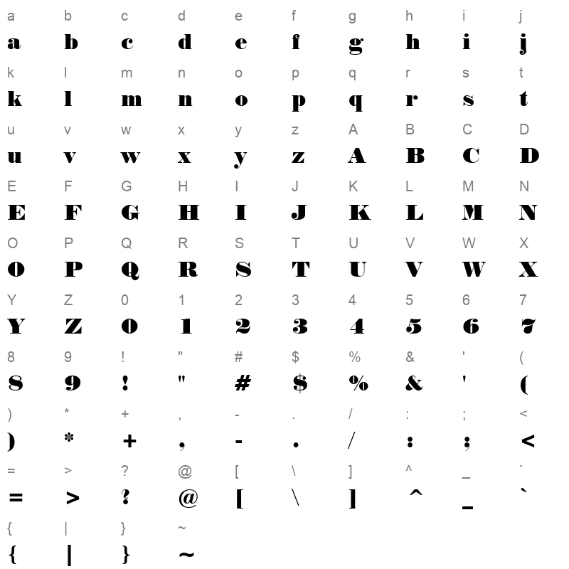 NORMANDN_1 Character Map