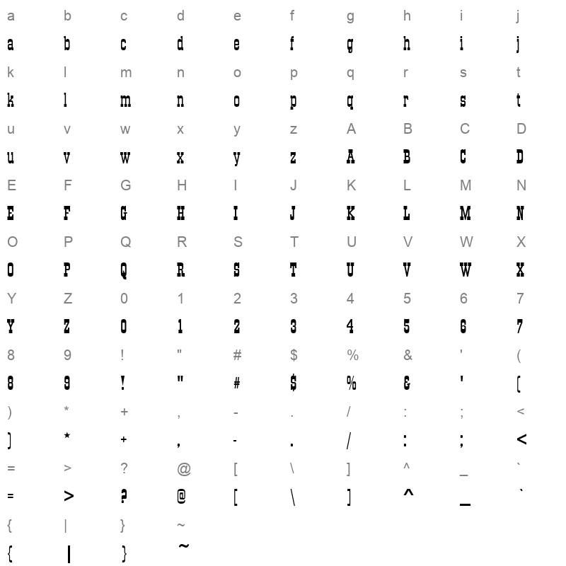 o006000d Character Map