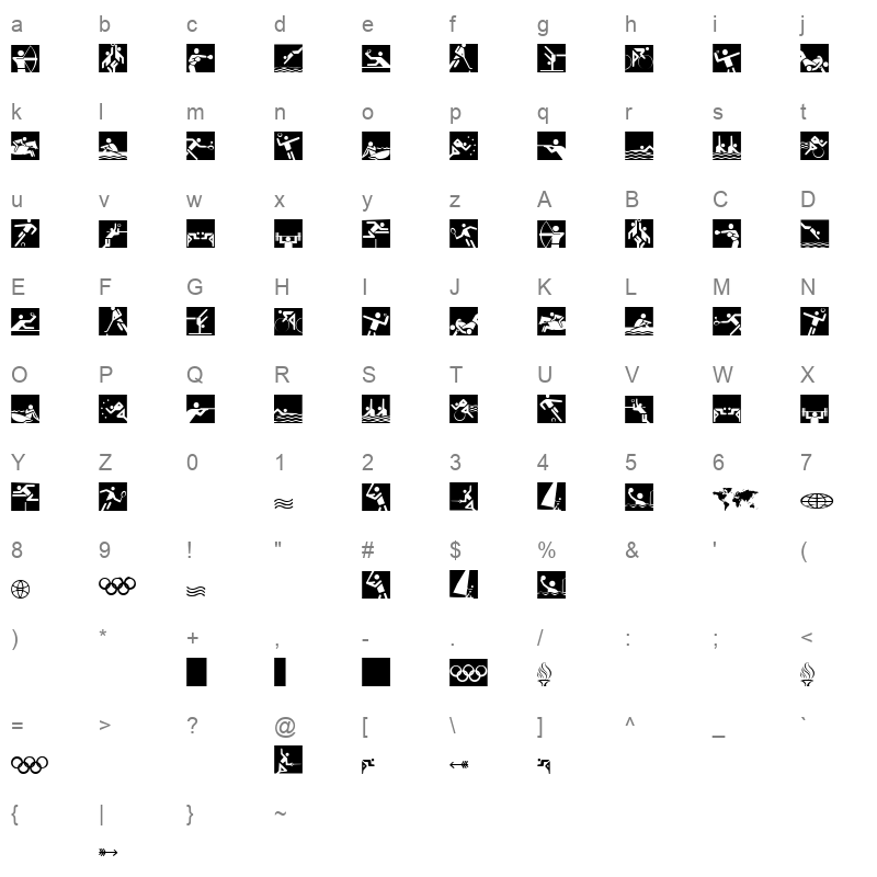olympi2 Character Map