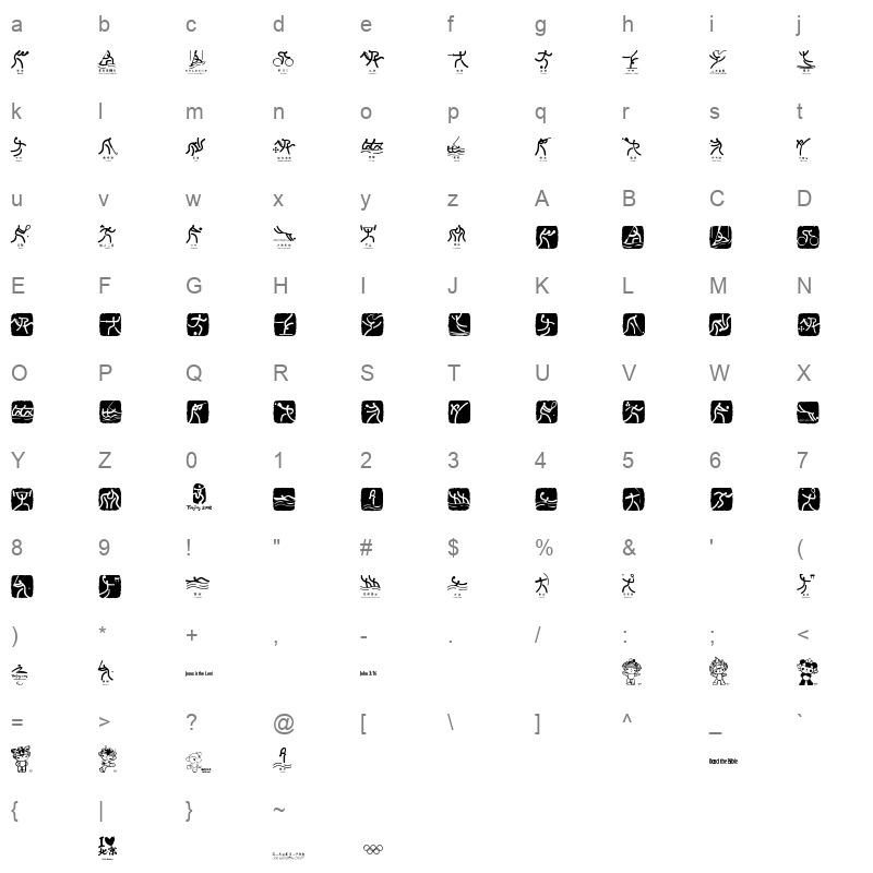 Olympic_Beijing_Pictos Character Map