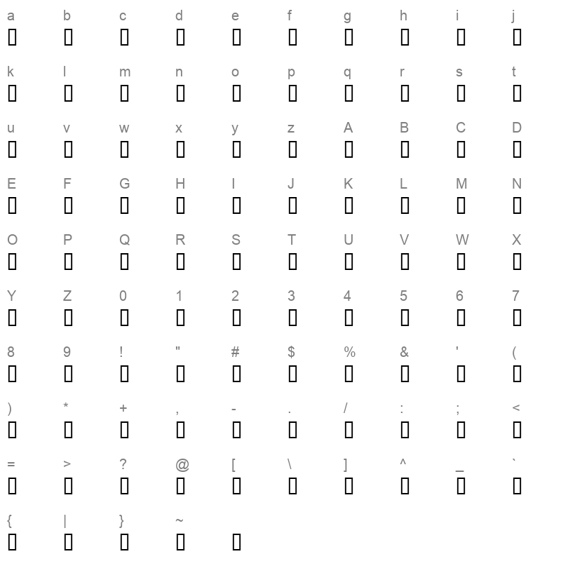 OUTLOOK_1 Character Map