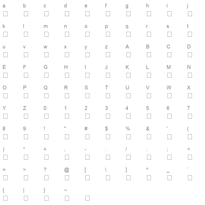 pib___0 Character Map