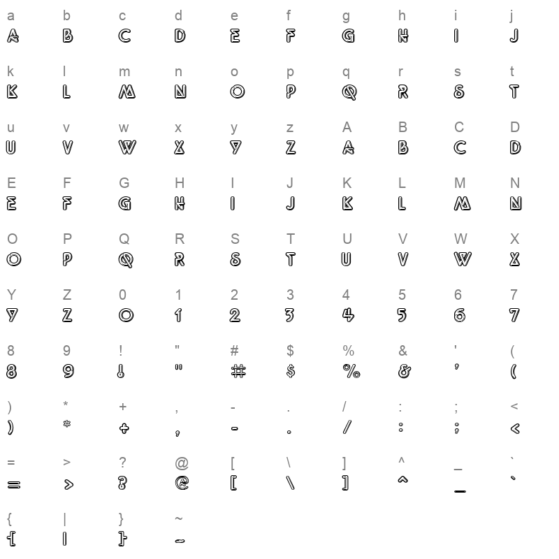 quicksin Character Map