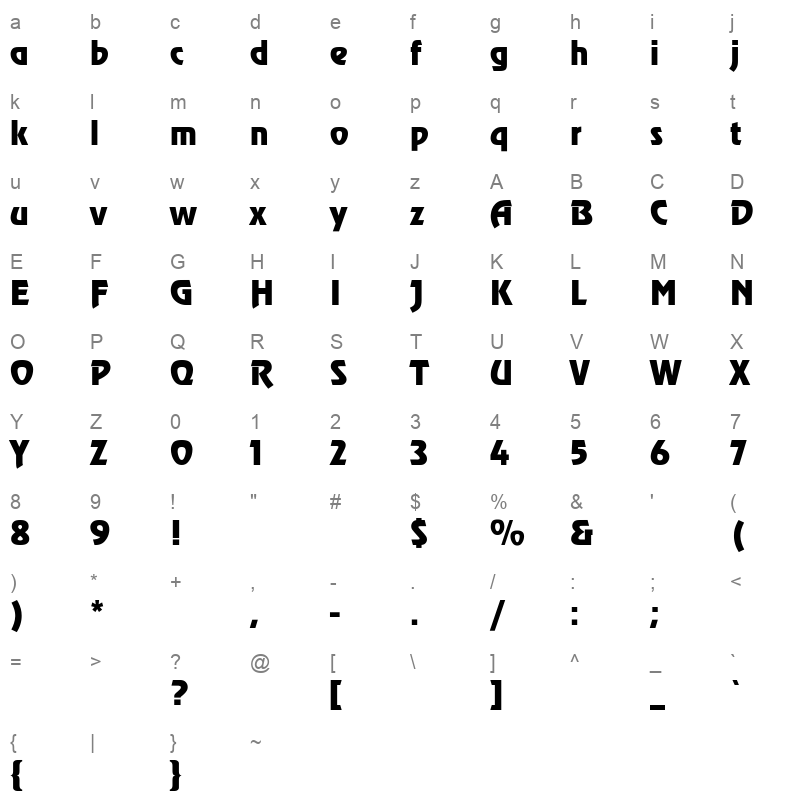reve Character Map