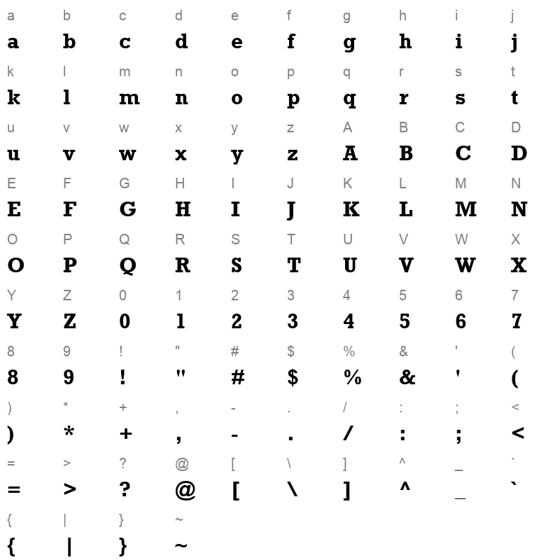 ROCKB_1 Character Map