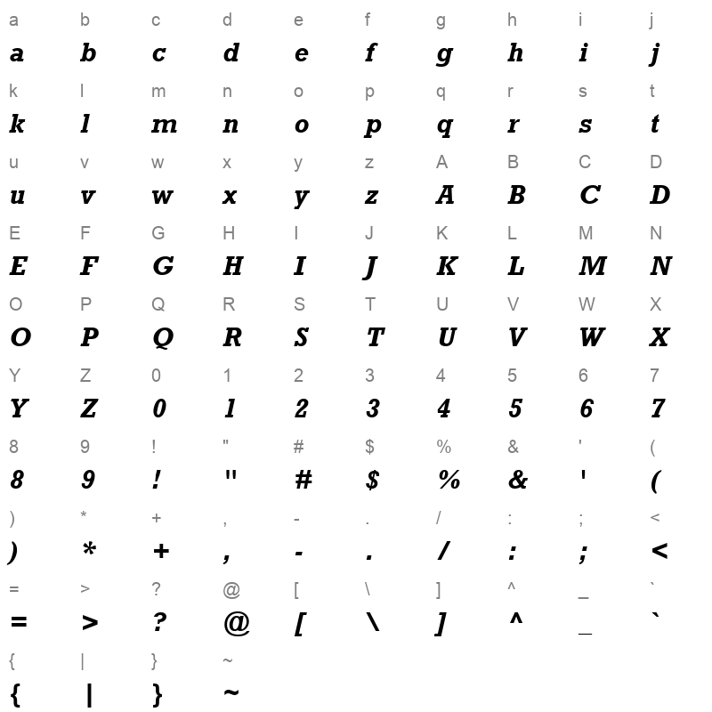 ROCKBI_1 Character Map