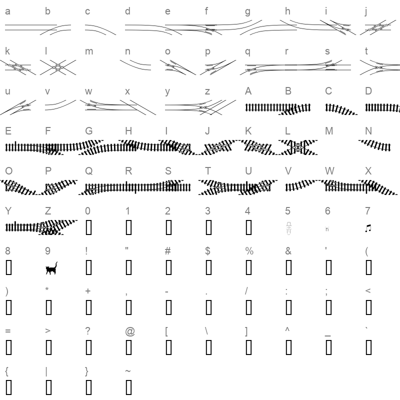 rrtracks Character Map