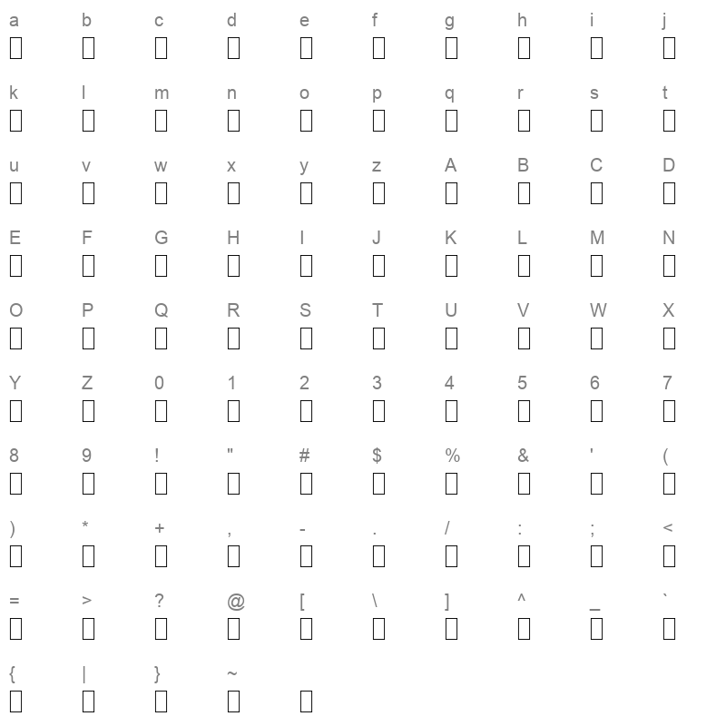 S4051436 Character Map
