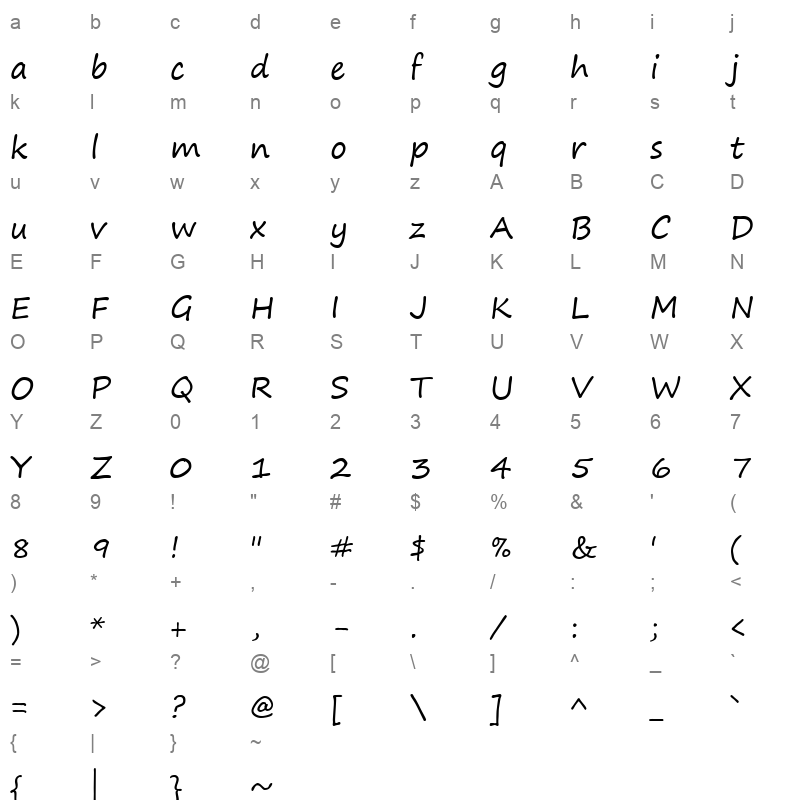 segoepr_1 Character Map