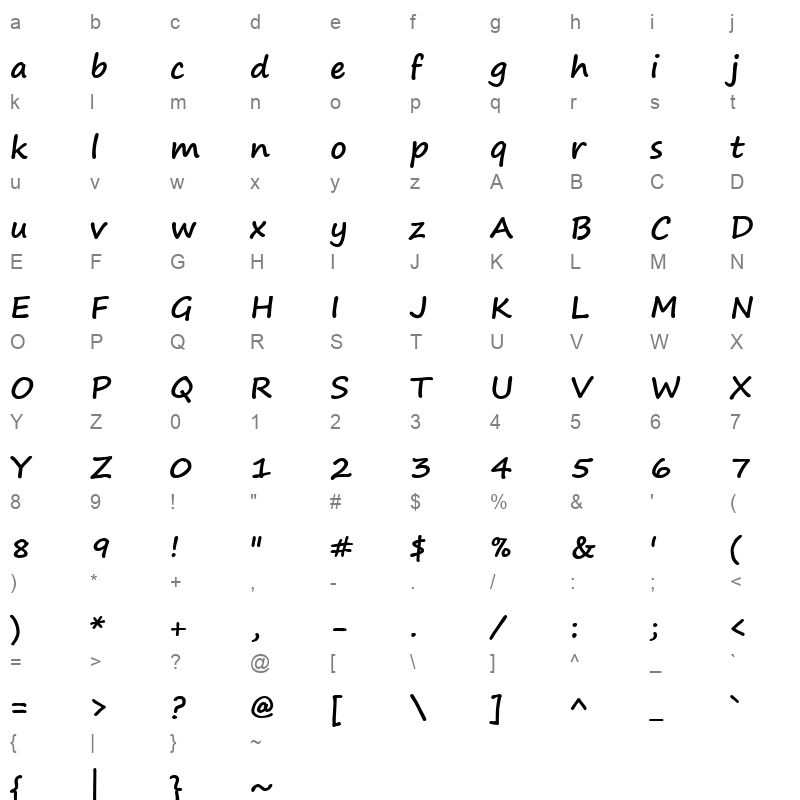 segoeprb_1 Character Map