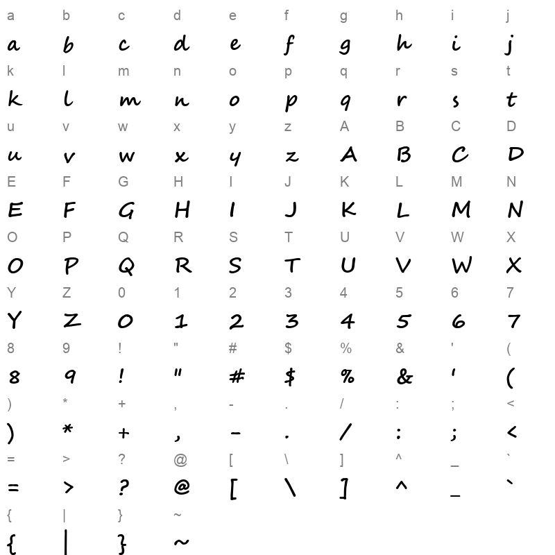 segoescb_1 Character Map