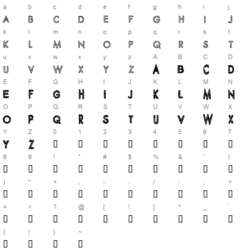 SPIKCG Character Map