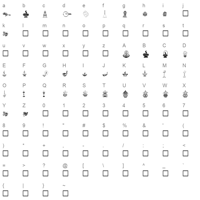 sy070ntt Character Map
