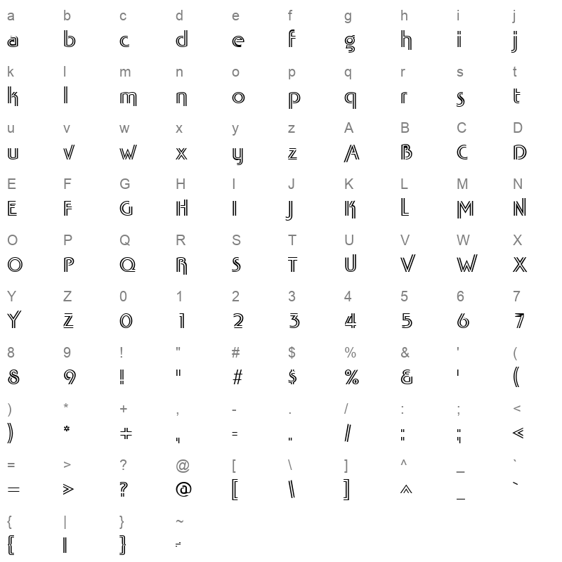 tabathf Character Map