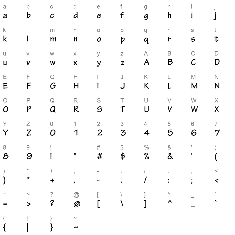 TektonPro-Bold Character Map
