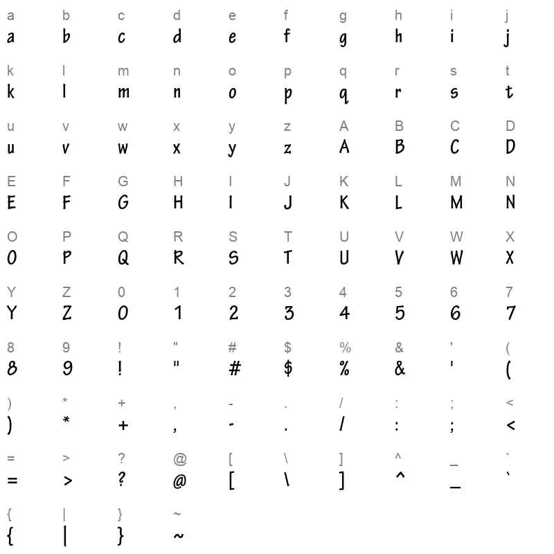 TektonPro-BoldCond Character Map