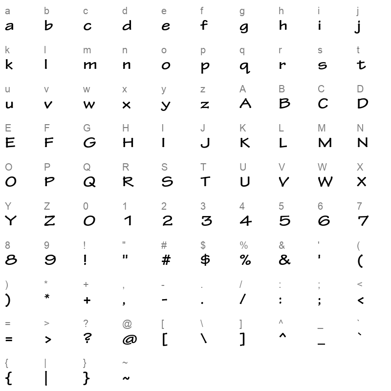 TektonPro-BoldExt Character Map