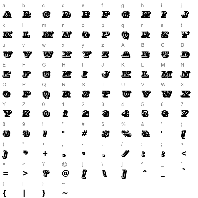 tt0605m Character Map