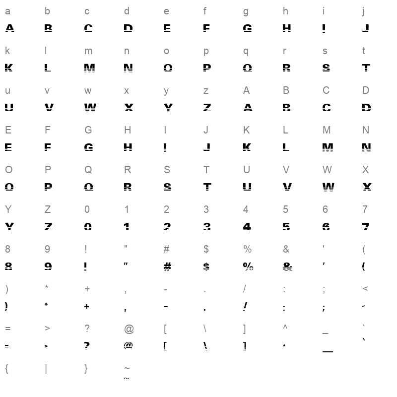 VENTILAT Character Map